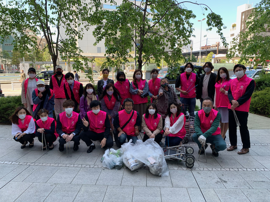 中目黒村美化委員会による目黒川定期清掃終了【2021/4/23】