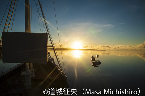 ヤップ島の朝陽