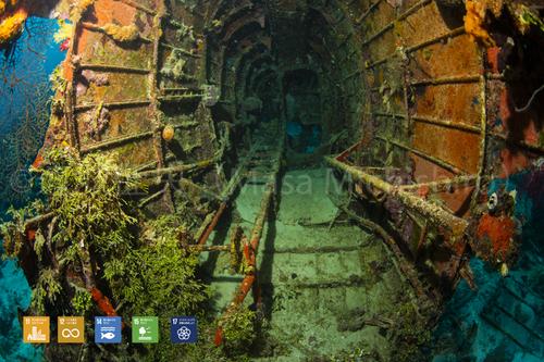 ミクロネシアの海に沈む二式大艇