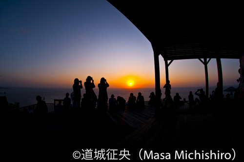 世界遺産の夕陽